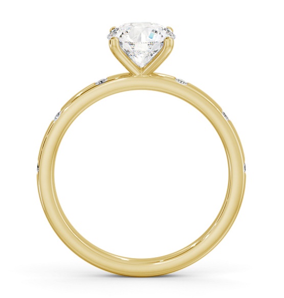 Round Diamond Engagement Ring 9K Yellow Gold Solitaire with Flush ENRD191S_YG_THUMB1 