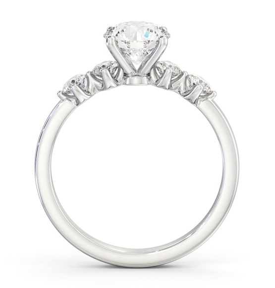 Round Diamond 4 Prong Engagement Ring Palladium Solitaire with Channel ENRD192S_WG_THUMB1 