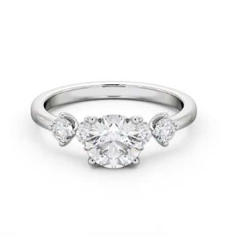 Round Diamond 4 Prong Engagement Ring Platinum Solitaire with Channel ENRD192S_WG_THUMB2 