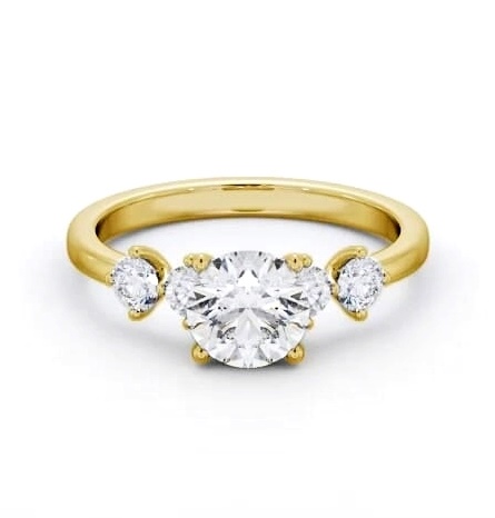 Round Diamond 4 Prong Engagement Ring 9K Yellow Gold Solitaire ENRD192S_YG_THUMB2 