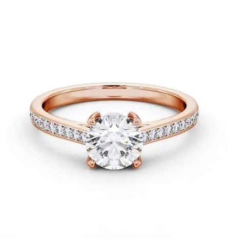 Round Diamond Box Style Setting Engagement Ring 9K Rose Gold Solitaire ENRD193S_RG_THUMB2 