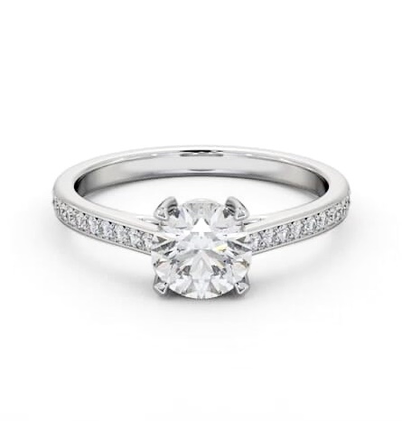 Round Diamond Box Style Setting Engagement Ring Palladium Solitaire ENRD193S_WG_THUMB2 