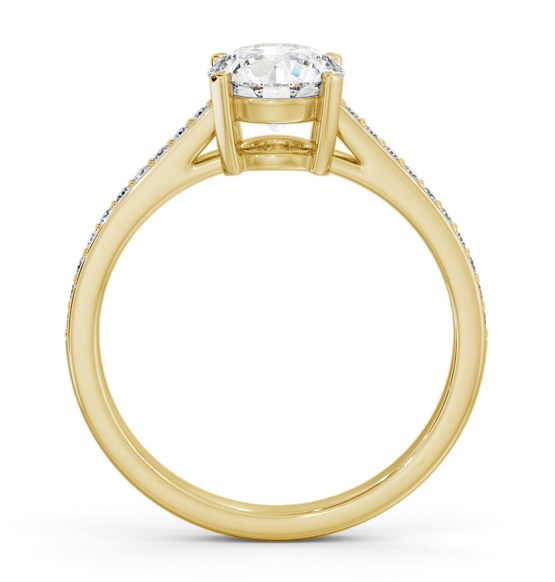 Round Diamond Box Style Setting Ring 9K Yellow Gold Solitaire ENRD193S_YG_THUMB1 