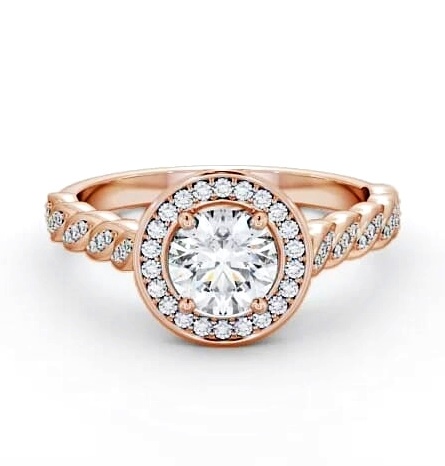 Halo Round Diamond Intricate Design Engagement Ring 9K Rose Gold ENRD194_RG_THUMB2 