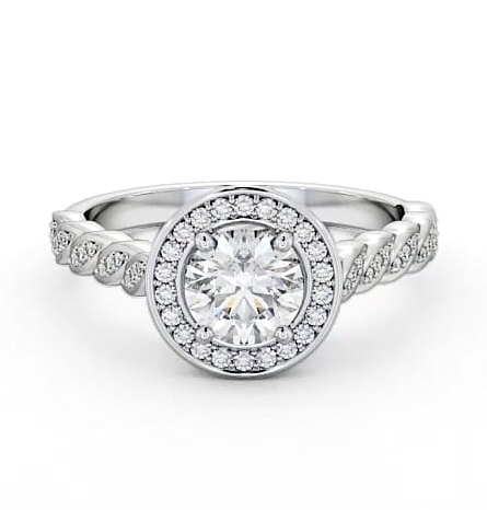 Halo Round Diamond Intricate Design Engagement Ring Palladium ENRD194_WG_THUMB2 