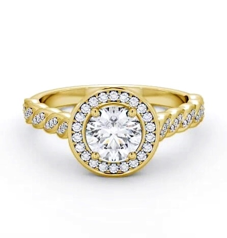 Halo Round Diamond Intricate Design Engagement Ring 18K Yellow Gold ENRD194_YG_THUMB2 