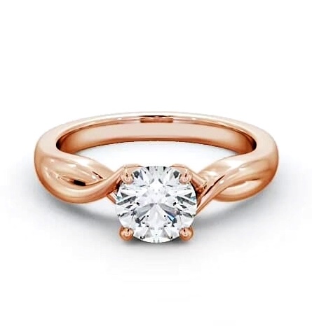 Round Diamond Contemporary Style Ring 18K Rose Gold Solitaire ENRD195_RG_THUMB1
