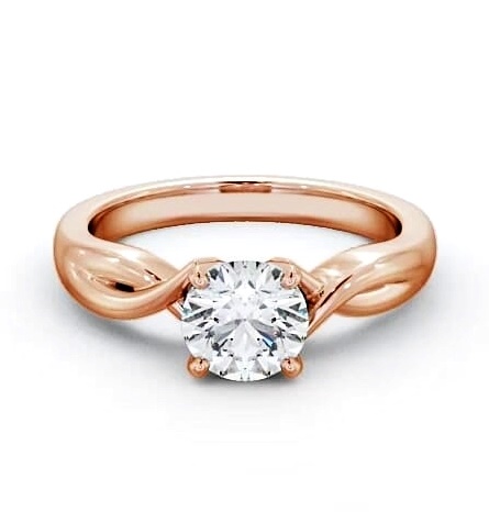 Round Diamond Contemporary Style Ring 9K Rose Gold Solitaire ENRD195_RG_THUMB2 