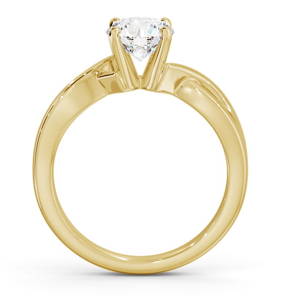 Round Diamond Contemporary Style Ring 9K Yellow Gold Solitaire ENRD195_YG_THUMB1 