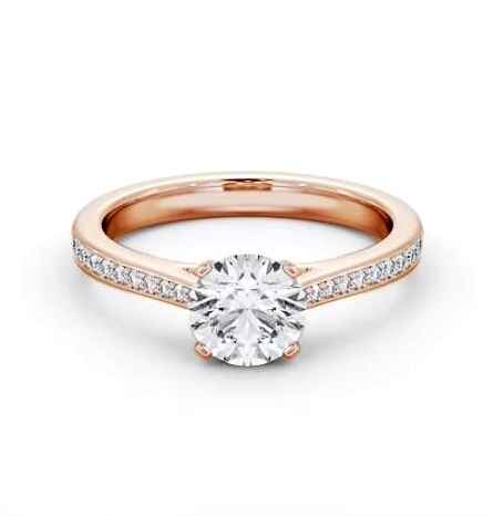 Round Diamond 4 Prong Engagement Ring 9K Rose Gold Solitaire ENRD195S_RG_THUMB2 