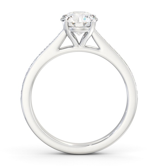 Round Diamond 4 Prong Engagement Ring Platinum Solitaire with Channel ENRD195S_WG_THUMB1 