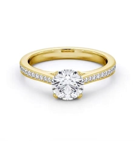 Round Diamond 4 Prong Engagement Ring 9K Yellow Gold Solitaire ENRD195S_YG_THUMB2 