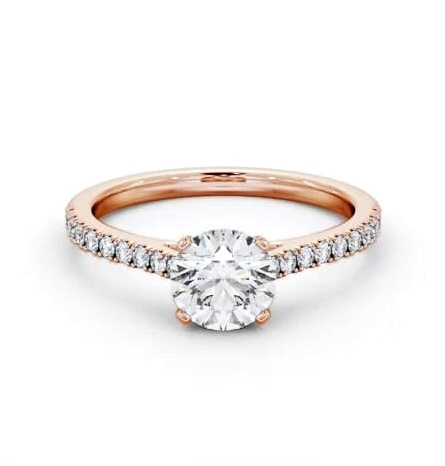 Round Diamond 4 Prong Engagement Ring 9K Rose Gold Solitaire ENRD196S_RG_THUMB1