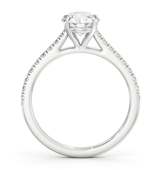 Round Diamond 4 Prong Engagement Ring Platinum Solitaire with Channel ENRD196S_WG_THUMB1 