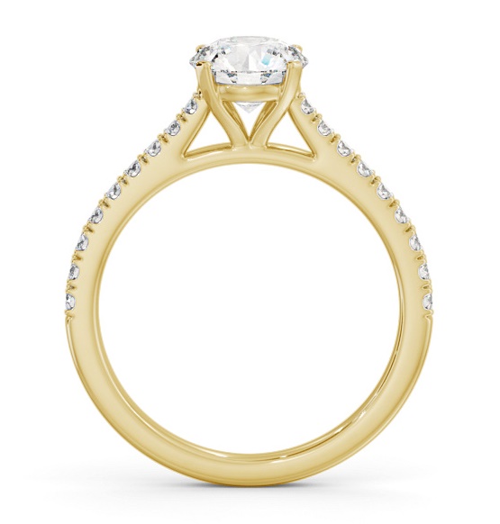 Round Diamond 4 Prong Engagement Ring 18K Yellow Gold Solitaire ENRD196S_YG_THUMB1 