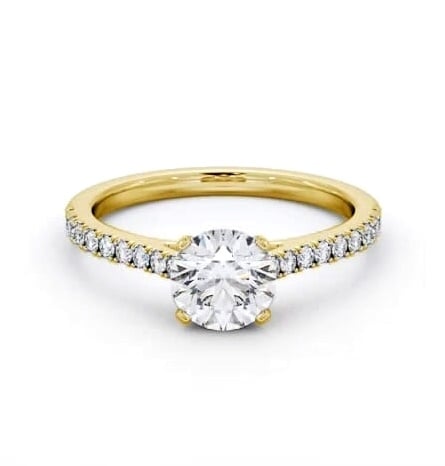 Round Diamond 4 Prong Engagement Ring 9K Yellow Gold Solitaire ENRD196S_YG_THUMB1