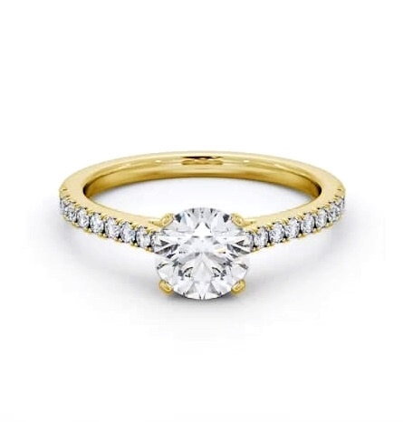 Round Diamond 4 Prong Engagement Ring 9K Yellow Gold Solitaire ENRD196S_YG_THUMB2 