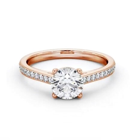 Round Diamond 4 Prong Engagement Ring 18K Rose Gold Solitaire ENRD197S_RG_THUMB2 