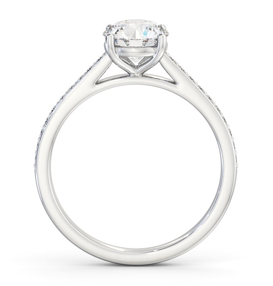 Round Diamond 4 Prong Engagement Ring Platinum Solitaire with Channel ENRD197S_WG_THUMB1 