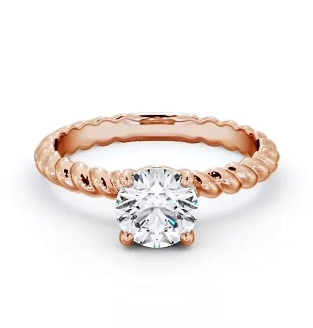 Round Diamond Rope Style Band Engagement Ring 18K Rose Gold Solitaire ENRD198_RG_THUMB2 