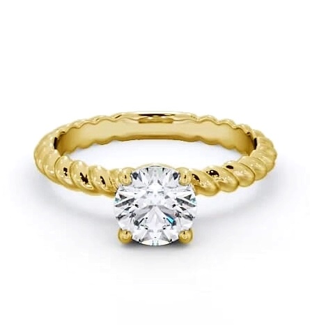 Round Diamond Rope Style Band Engagement Ring 9K Yellow Gold Solitaire ENRD198_YG_THUMB2 