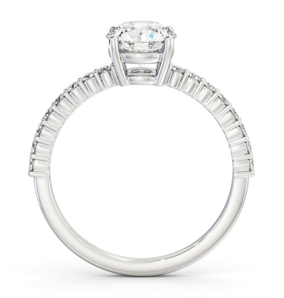 Round Diamond Elegant Engagement Ring Platinum Solitaire with Channel ENRD198S_WG_THUMB1 