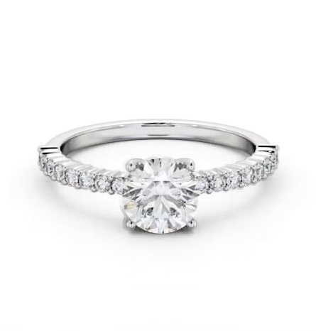 Round Diamond Elegant Engagement Ring Palladium Solitaire with Channel ENRD198S_WG_THUMB2 