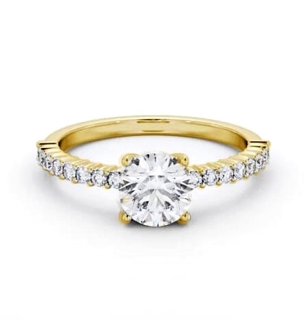 Round Diamond Elegant Engagement Ring 9K Yellow Gold Solitaire ENRD198S_YG_THUMB2 