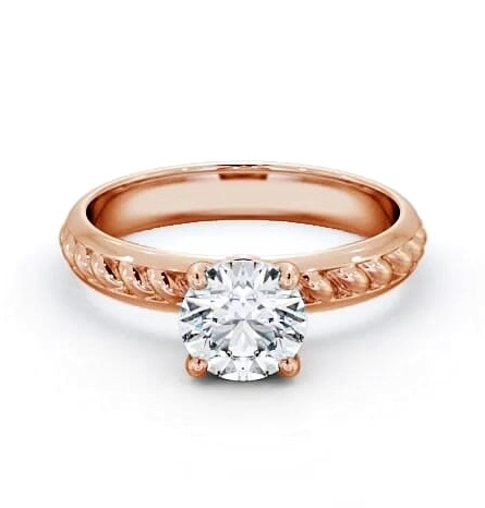 Round Diamond Rope Style Band Engagement Ring 18K Rose Gold Solitaire ENRD199_RG_THUMB2 