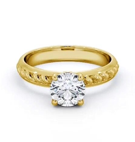 Round Diamond Rope Style Band Engagement Ring 9K Yellow Gold Solitaire ENRD199_YG_THUMB2 