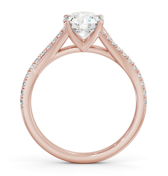 Round Ring 9K Rose Gold Solitaire with Offset Side Stones ENRD199S_RG_THUMB1 