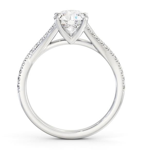 Round Ring Platinum Solitaire with Offset Side Stones ENRD199S_WG_THUMB1 