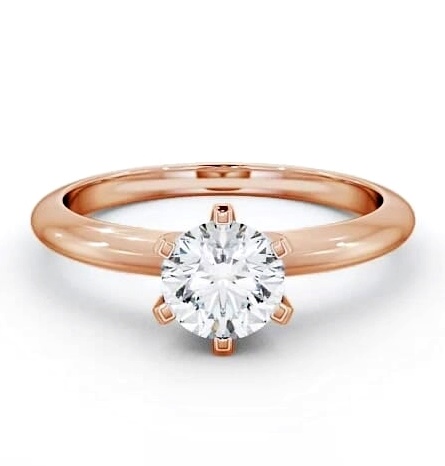 Round Diamond 6 Prong Engagement Ring 18K Rose Gold Solitaire ENRD19_RG_THUMB2 