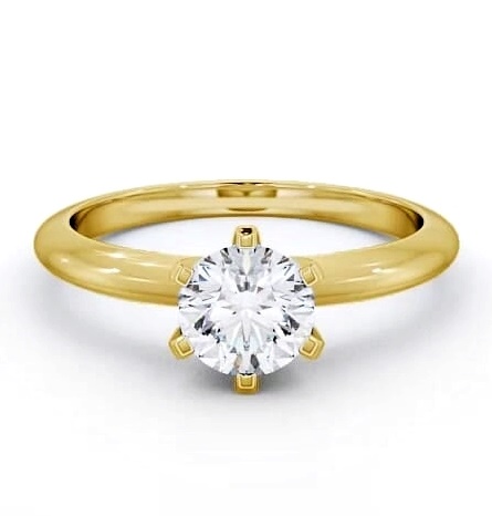 Round Diamond 6 Prong Engagement Ring 18K Yellow Gold Solitaire ENRD19_YG_THUMB2 