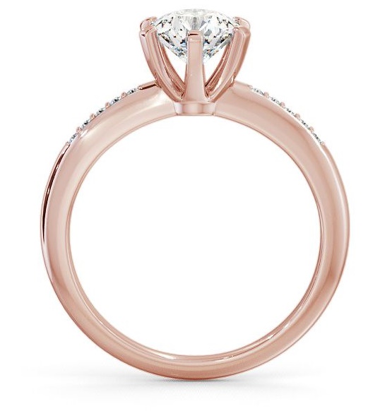 Round Diamond Classic 6 Prong Engagement Ring 9K Rose Gold Solitaire ENRD19S_RG_THUMB1 