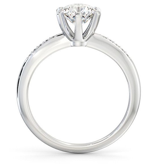 Round Diamond Classic 6 Prong Engagement Ring 9K White Gold Solitaire ENRD19S_WG_THUMB1 