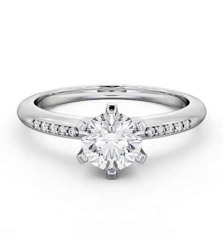 Round Diamond Classic 6 Prong Engagement Ring Palladium Solitaire ENRD19S_WG_THUMB2 