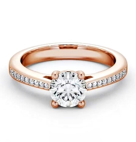 Round Diamond 4 Prong Engagement Ring 9K Rose Gold Solitaire ENRD1S_RG_THUMB2 