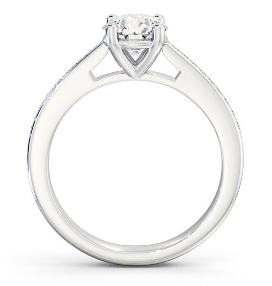 Round Diamond 4 Prong Engagement Ring Platinum Solitaire with Channel ENRD1S_WG_THUMB1 