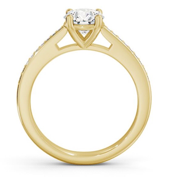 Round Diamond 4 Prong Engagement Ring 9K Yellow Gold Solitaire ENRD1S_YG_THUMB1 