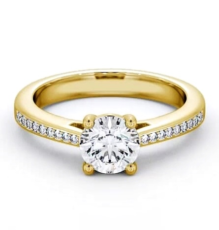 Round Diamond 4 Prong Engagement Ring 9K Yellow Gold Solitaire ENRD1S_YG_THUMB2 