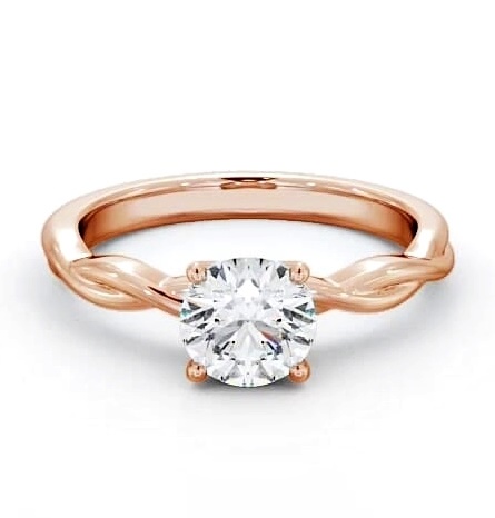 Round Diamond Crossover Band Engagement Ring 18K Rose Gold Solitaire ENRD200_RG_THUMB2 