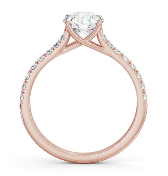 Round Diamond Trellis Style Engagement Ring 9K Rose Gold Solitaire ENRD200S_RG_THUMB1 