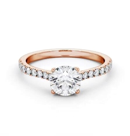 Round Diamond Trellis Style Engagement Ring 9K Rose Gold Solitaire ENRD200S_RG_THUMB2 