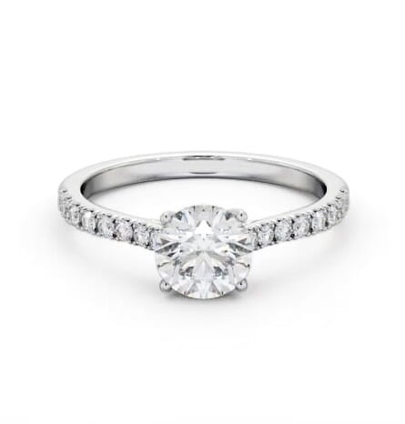 Round Diamond Trellis Style Engagement Ring 18K White Gold Solitaire ENRD200S_WG_THUMB2 