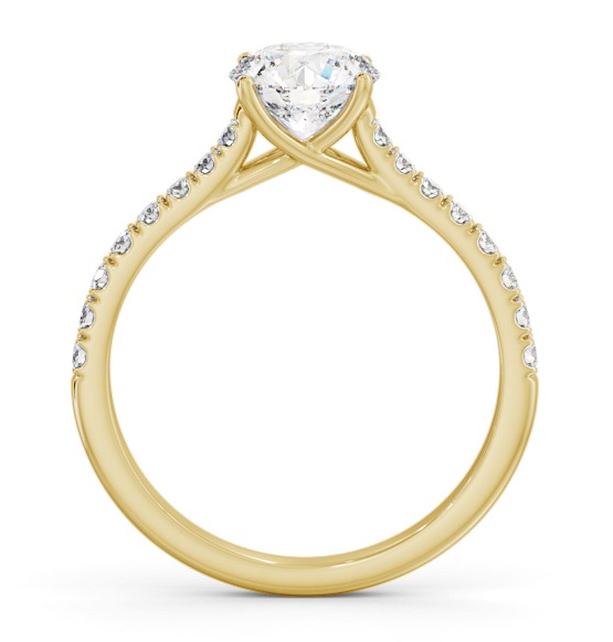 Round Diamond Trellis Style Engagement Ring 9K Yellow Gold Solitaire ENRD200S_YG_THUMB1 