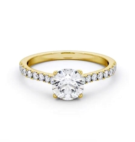 Round Diamond Trellis Style Engagement Ring 18K Yellow Gold Solitaire ENRD200S_YG_THUMB2 