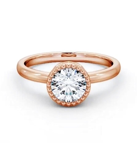 Round Diamond Intricate Design Engagement Ring 18K Rose Gold Solitaire ENRD201_RG_THUMB1