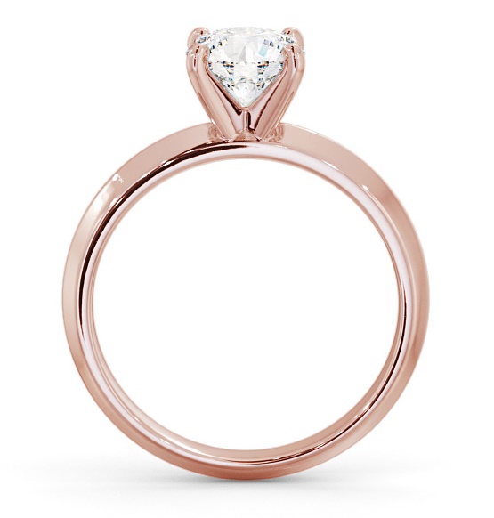 Round Diamond Knife Edge Band Engagement Ring 9K Rose Gold Solitaire ENRD202_RG_THUMB1 