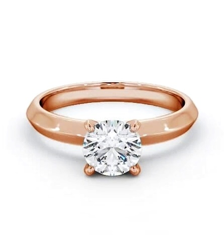 Round Diamond Knife Edge Band Engagement Ring 18K Rose Gold Solitaire ENRD202_RG_THUMB2 